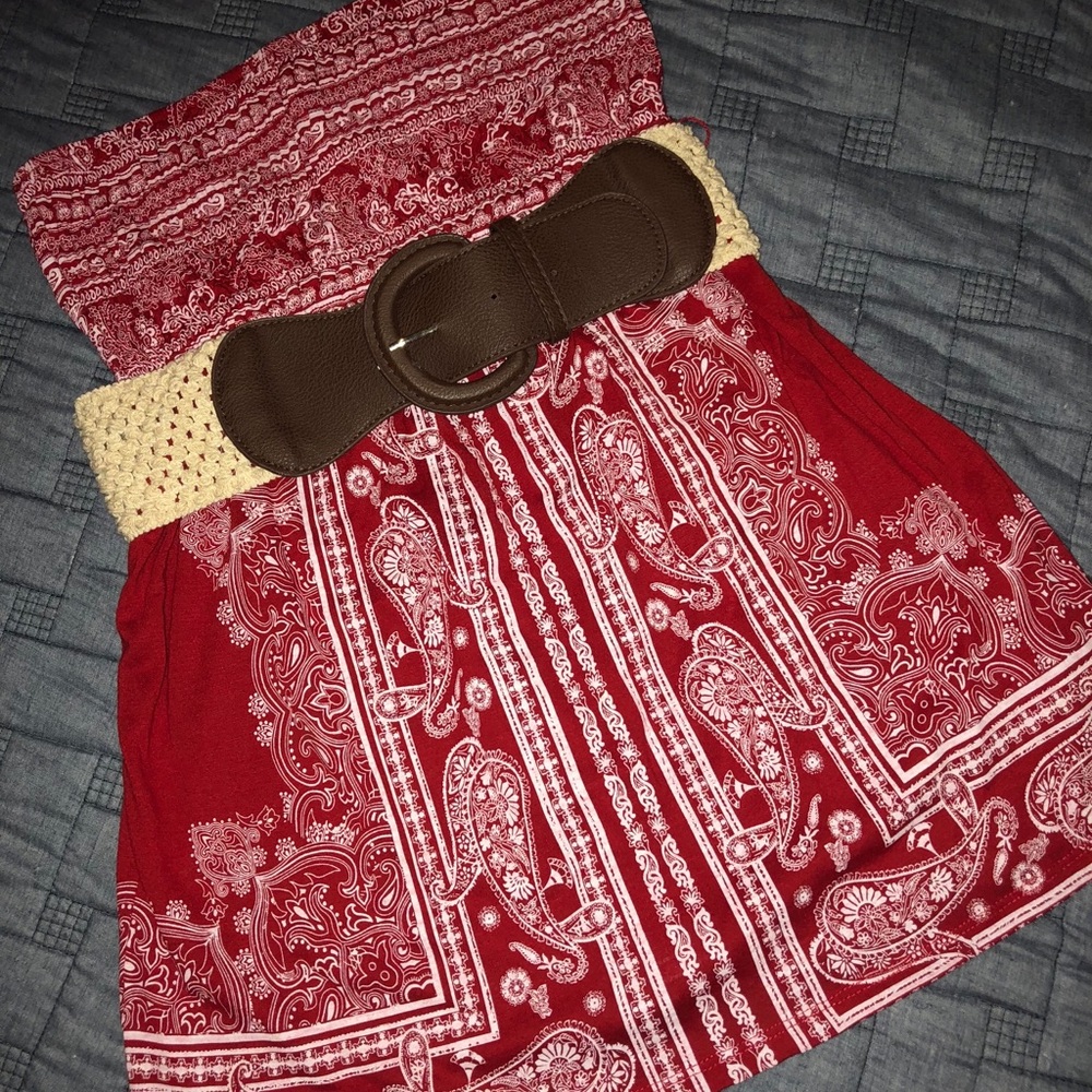 Rustic, stretch, strapless w/belt - Picture 2 of 6